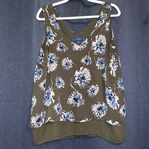 Apt 9 Olive Floral Tank Top
